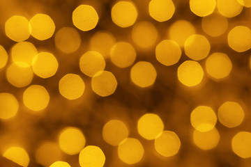 Image showing Holiday illumination of sparkling brown and yellow bokeh background