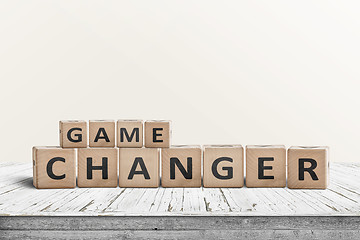 Image showing Game changer sign made of wooden blocks