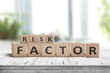 Image showing Risk factor sign on a wooden table