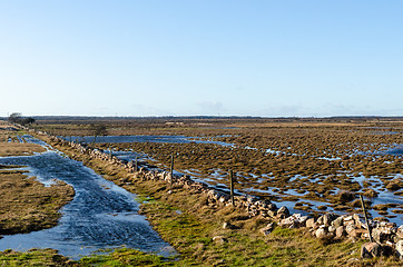 Image showing Flooded landscape by early springtime