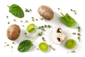 Image showing composition of mushrooms and spices