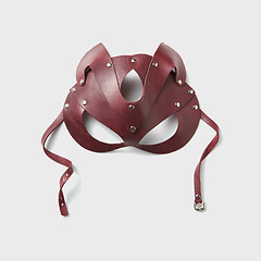 Image showing BDSM red leather cat mask.