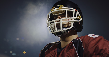 Image showing portrait of young confident American football player