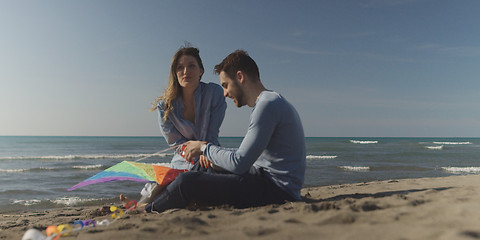 Image showing Couple enjoying time together at beach