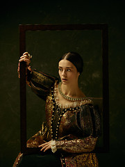 Image showing Portrait of a girl wearing a retro princess or countess dress