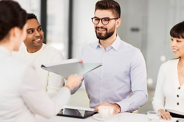 Image showing recruiters having job interview with employee