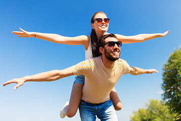 Image showing happy couple having fun in summer