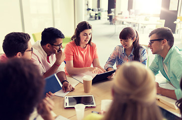 Image showing group of high school students with tablet pc