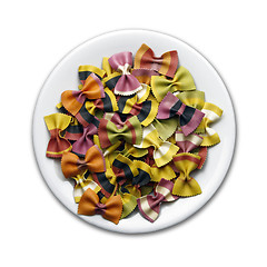 Image showing Colorful pasta plate