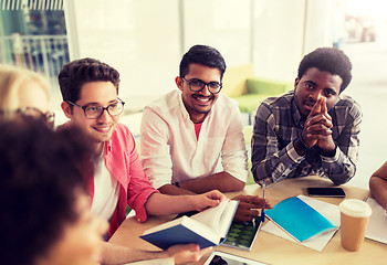 Image showing group of high school students sitting at table