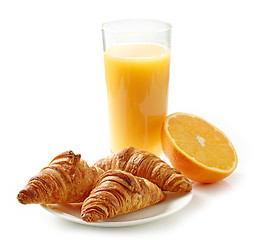 Image showing croissants and orange juice