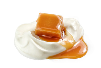 Image showing yogurt and caramel