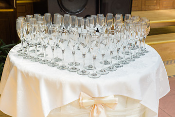 Image showing Table with champagne glasses