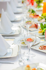 Image showing Served table with different dishes