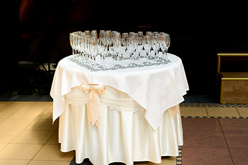 Image showing Table with champagne glasses