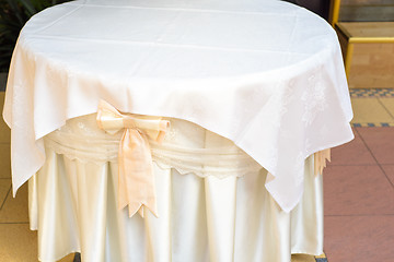 Image showing Tablecloth on table