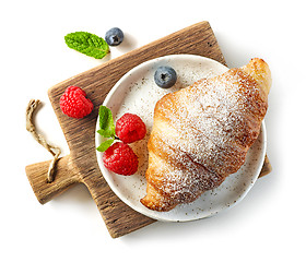 Image showing freshly baked sweet croissant