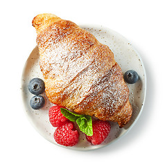 Image showing freshly baked sweet croissant