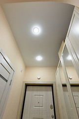 Image showing View of the ceiling in a small hallway apartment