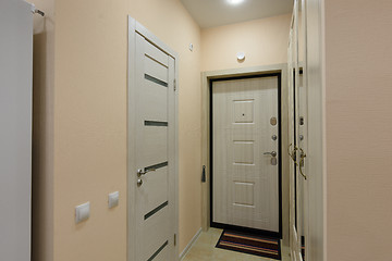 Image showing View of the hallway, water door and bathroom door