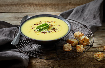 Image showing bowl of vegetable cream soup