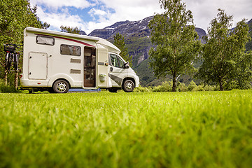 Image showing Family vacation travel RV, holiday trip in motorhome