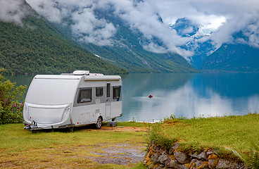 Image showing Family vacation travel RV, holiday trip in motorhome