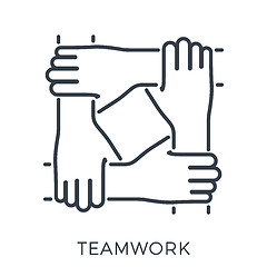 Image showing Teamwork or Hands Friends