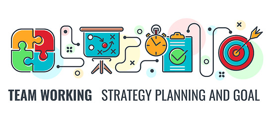 Image showing Teamwork Strategy Planning Banner