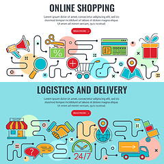 Image showing Internet Shopping and Delivery Banner