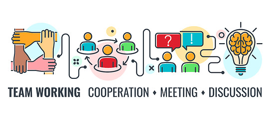 Image showing Teamwork Cooperation Banner