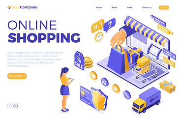 Image showing Isometric Online Internet Shopping