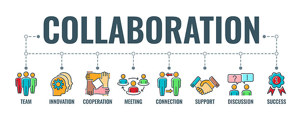 Image showing Teamwork Collaboration Typography Banner