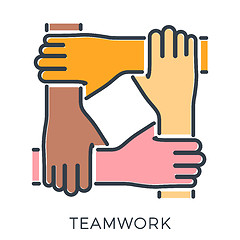 Image showing Teamwork or Hands Friends