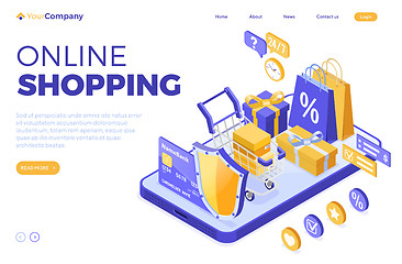 Image showing Isometric Online Internet Shopping