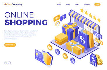 Image showing Isometric Online Internet Shopping