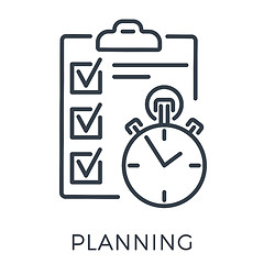 Image showing Planning Exam Time Management Line Icon