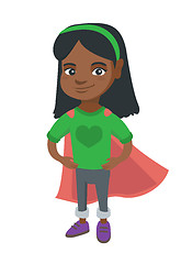 Image showing African brave girl wearing superhero costume.