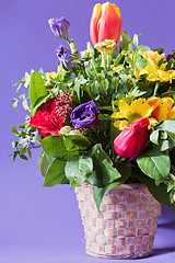Image showing A bouquet of different vibrant flowers