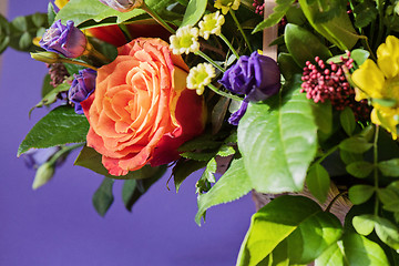 Image showing A bouquet of different vibrant flowers