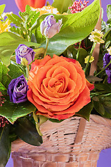 Image showing A bouquet of different vibrant flowers