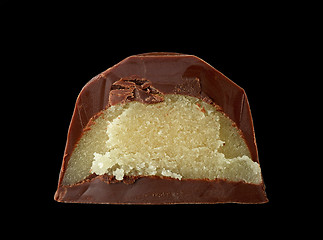 Image showing half of homemade chocolate praline