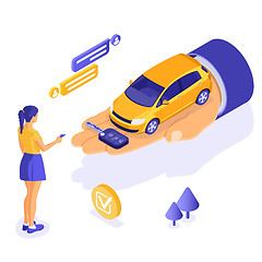 Image showing Sale Purchase Rental Sharing Car Isometric