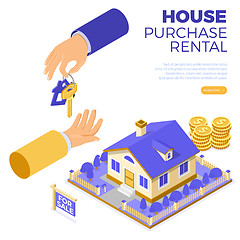 Image showing Sale Purchase Rent Mortgage House Isometric