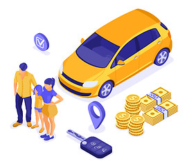 Image showing Sale Purchase Rental Sharing Car Isometric