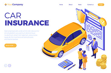 Image showing Sale Insurance Rental Sharing Car Isometric