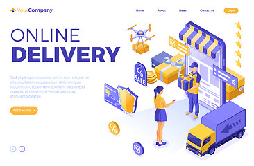 Image showing Isometric Online Shopping Delivery