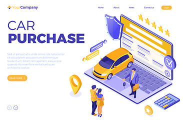 Image showing Online Sale Purchase Rental Sharing Car Isometric