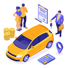 Image showing Sale Insurance Rental Sharing Car Isometric