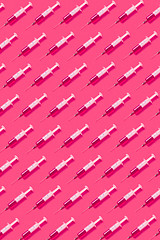 Image showing Health pattern of disposable syringes with injectable liquid.